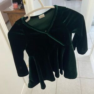 SHEIN Dark Green Velvet Baby Dress